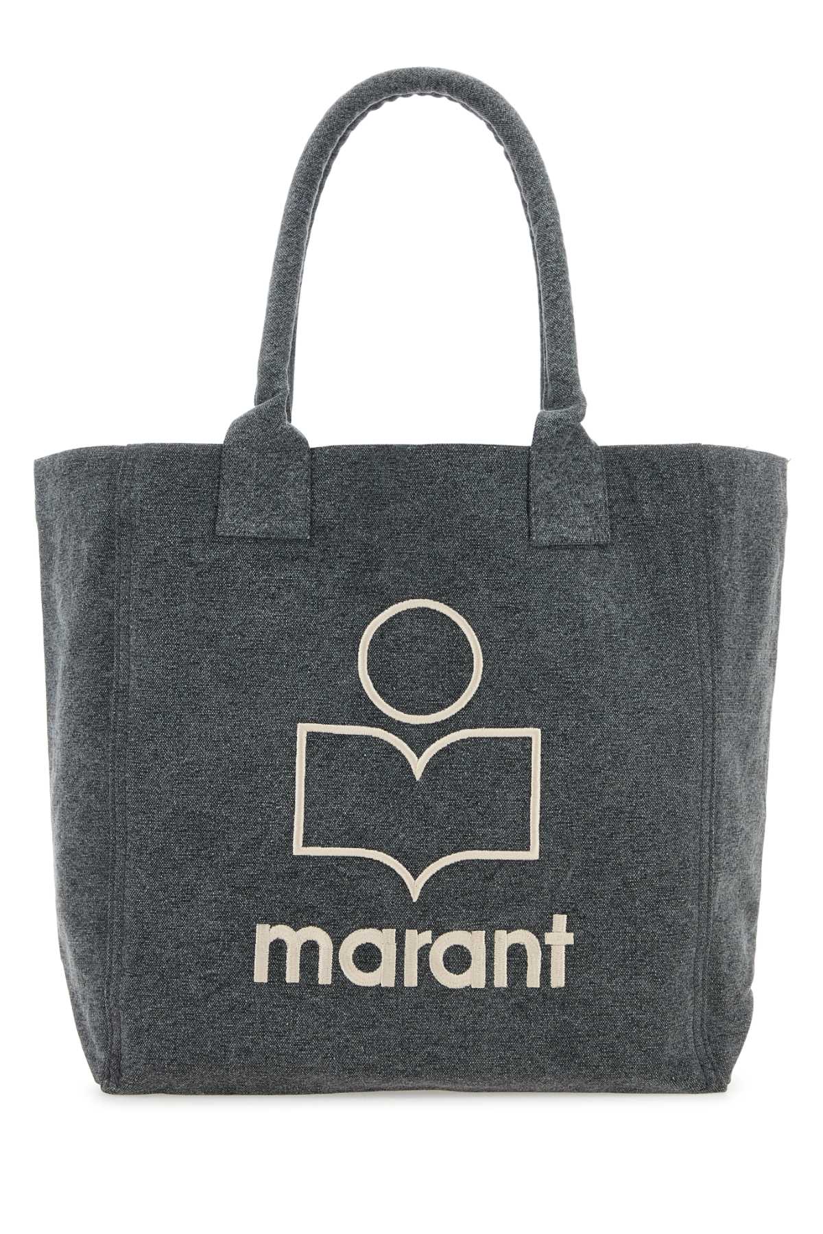 Isabel Marant Logo-Embroidered Cotton Tote Bag — Gray