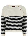 Gucci Striped Cotton Knit Sweater — White