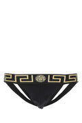Versace Stretch Cotton Jockstrap — Black