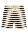 Moncler Striped Cotton Bermuda — Beige