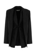 Sportmax Virgin Wool Pinstripe Blazer — Black