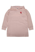 Moncler Jr Heart-Embroidered Hoodie — Pink
