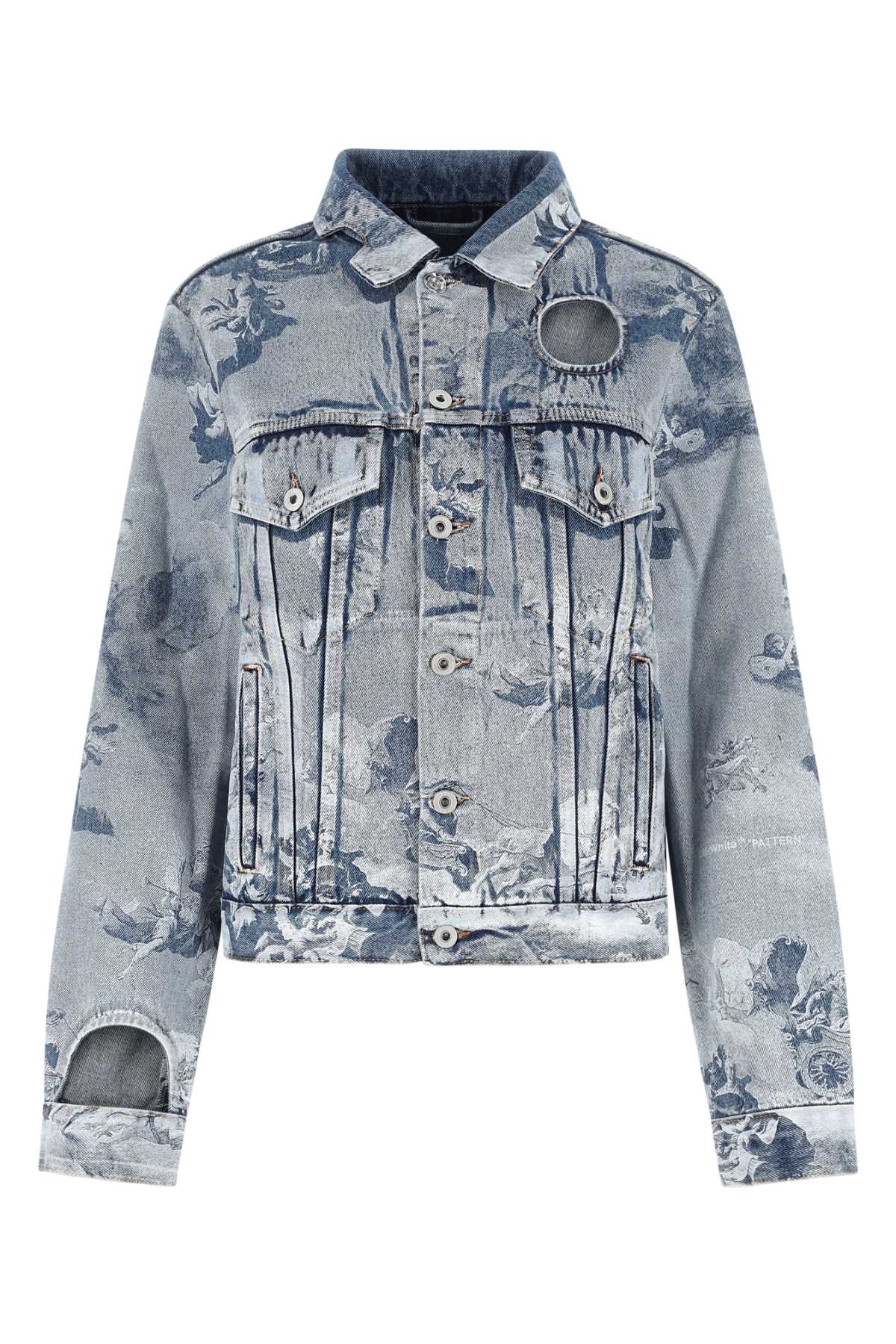 Off-White Printed Denim Jacket — Blue