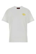 Camiseta de algodón con logo bordado de Gucci - Blanco