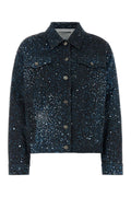 Giuseppe Di Morabito Speckled Stretch Denim Jacket — Navy