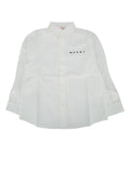 Marni Kids Logo-Embroidered Cotton Shirt — White