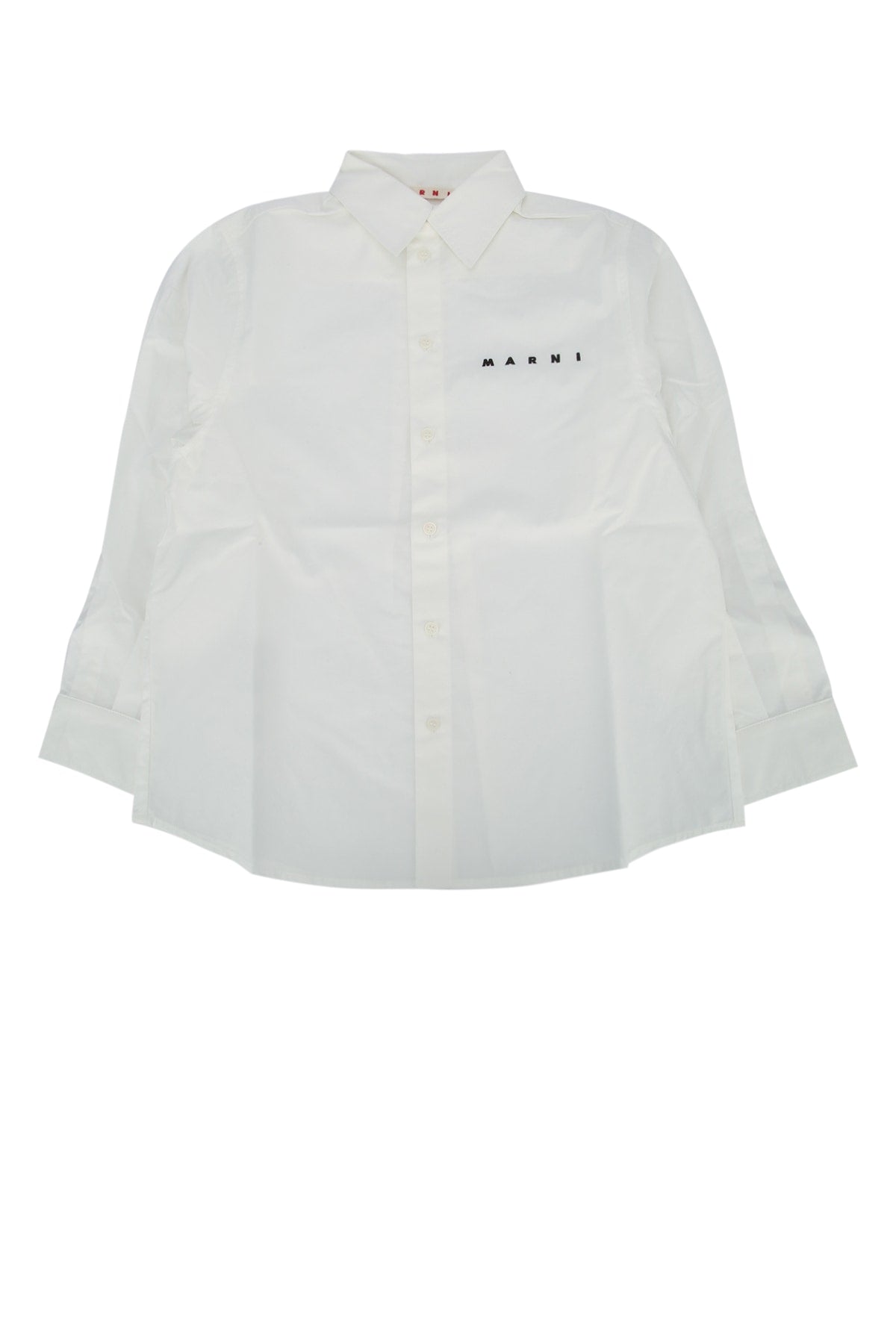 Marni Kids Logo-Embroidered Cotton Shirt — White