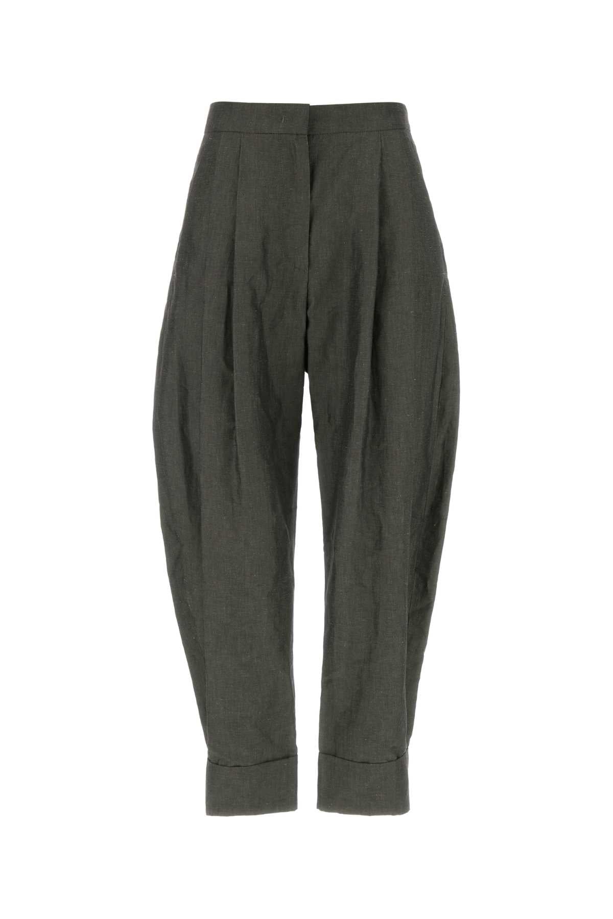 Pt Torino Cotton-Linen Trouser — Gray