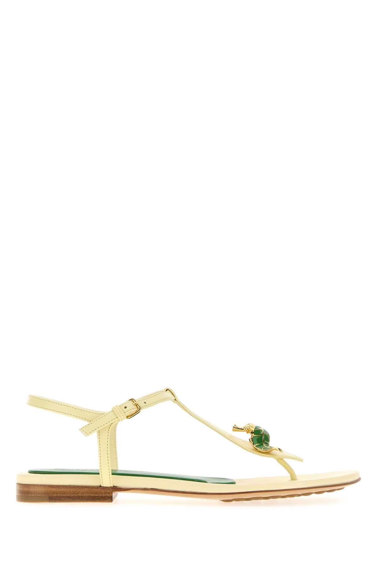 Bottega Veneta Rana Flora Sandal — Yellow