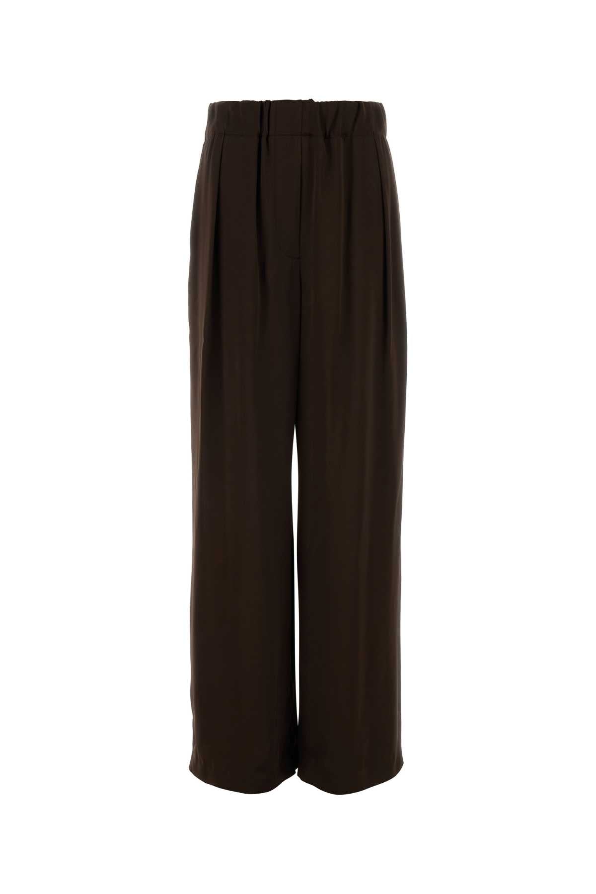 Jil Sander Satin Wide-Leg Trousers — Plum