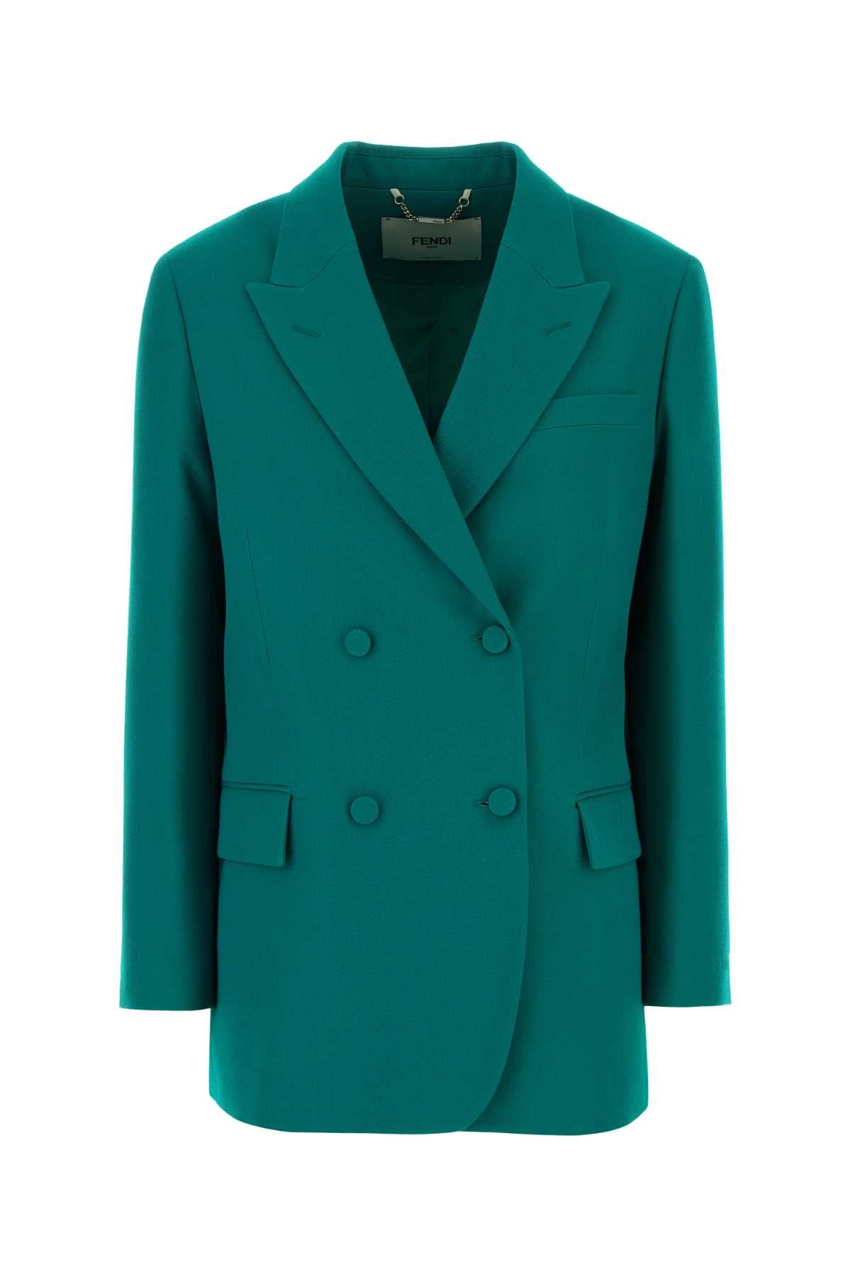 Fendi Grain De Poudre Blazer — Green