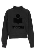 Isabel Marant Etoile Logo-Embroidered Cotton Sweatshirt — Black