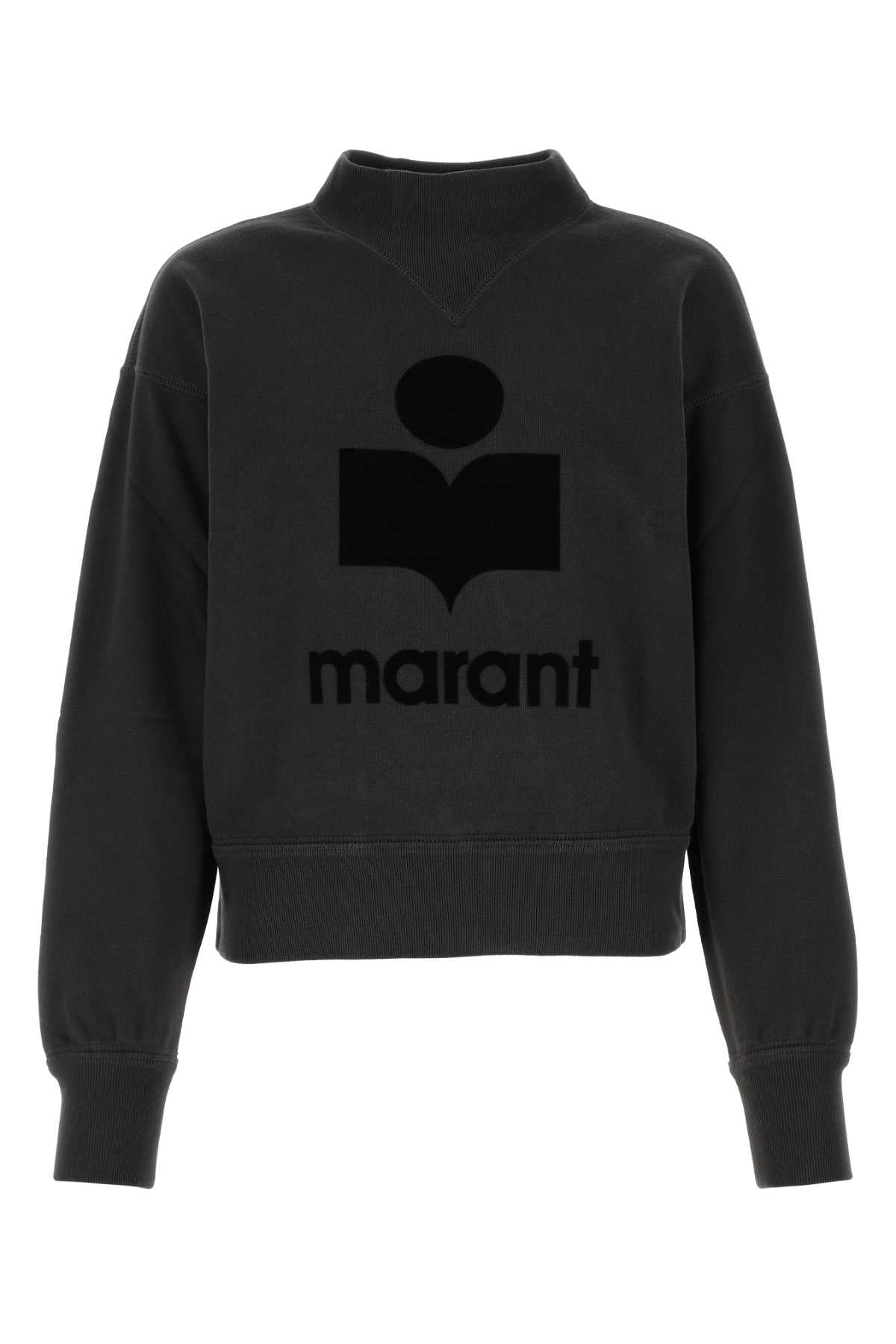 Isabel Marant Etoile Logo-Embroidered Cotton Sweatshirt — Black