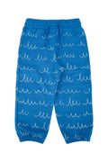 Stella Mccartney Kids Wave-Print Cotton Joggers — Blue