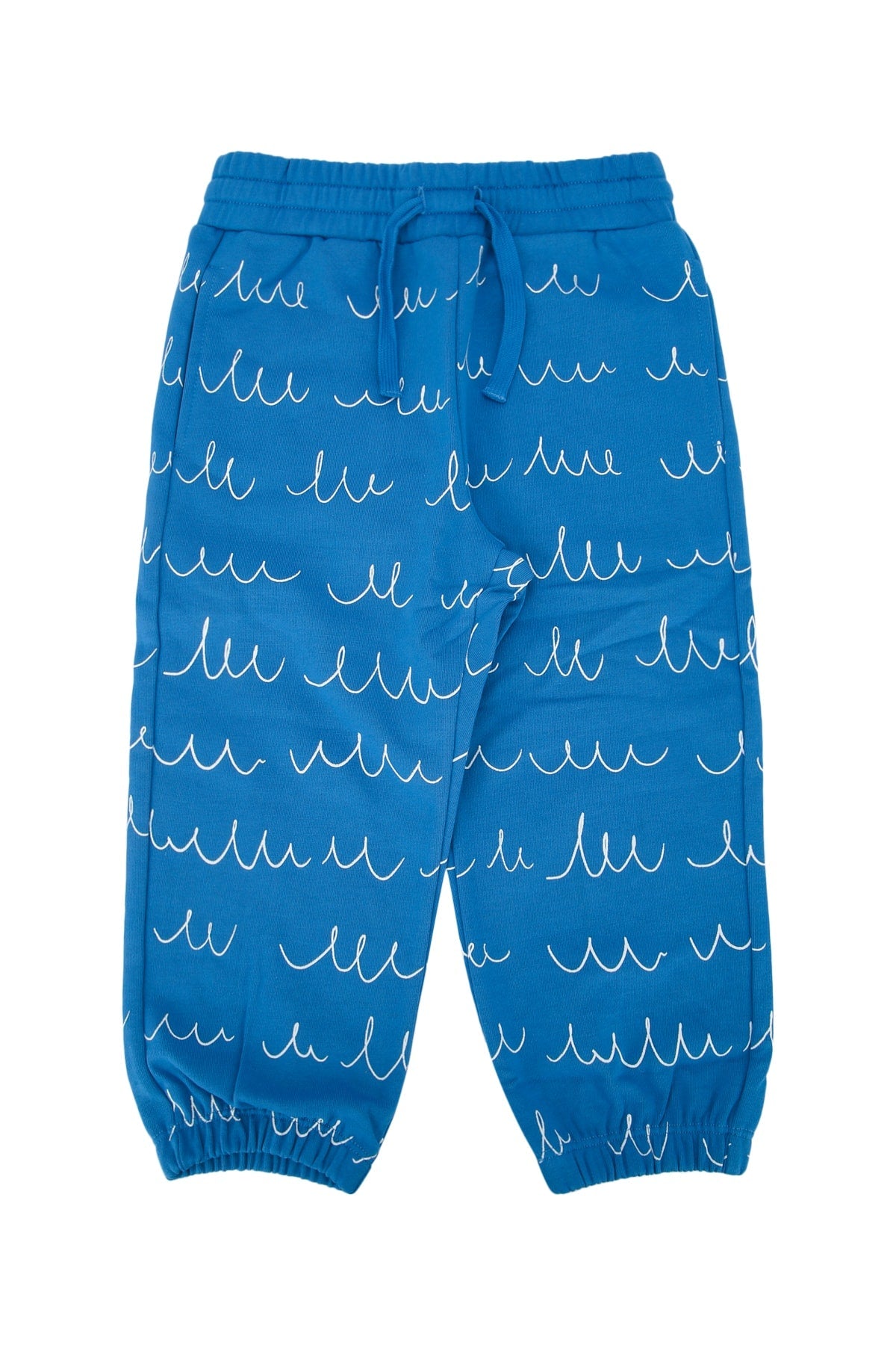 Stella Mccartney Kids Wave-Print Cotton Joggers — Blue