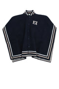 Fendi Kids Wool-Blend Striped Scarf — Navy