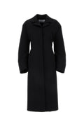 Off-White Wool-Blend Tailored Coat — Black