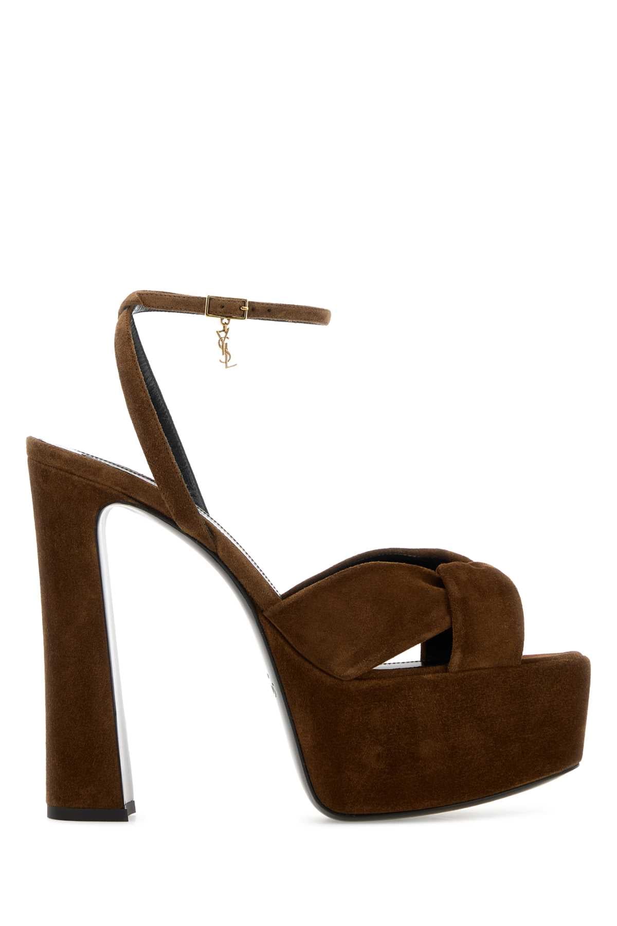 Saint Laurent Franciane Heel — Brown