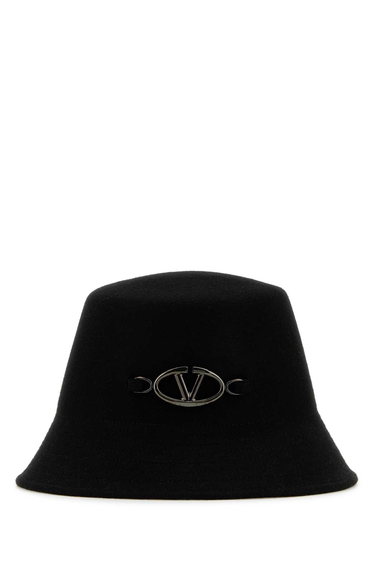 Valentino Garavani BUCKET Wool Felt Bucket Hat — Black