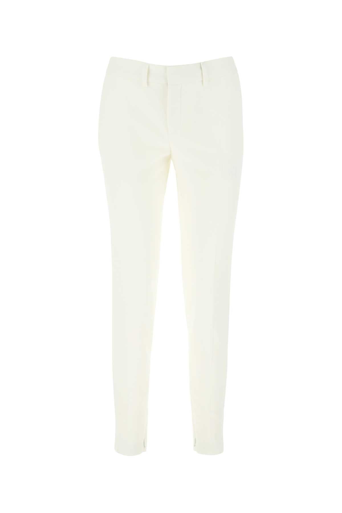 Saint Laurent Virgin Wool Trousers — White