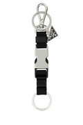 Prada Metal and Fabric Lanyard Key Case — Black