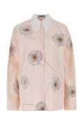 Prada Gerbera Floral-Printed Cotton Poplin Shirt — Pink