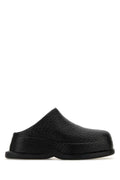 Alexander McQueen Crackled Leather Slipper — Black