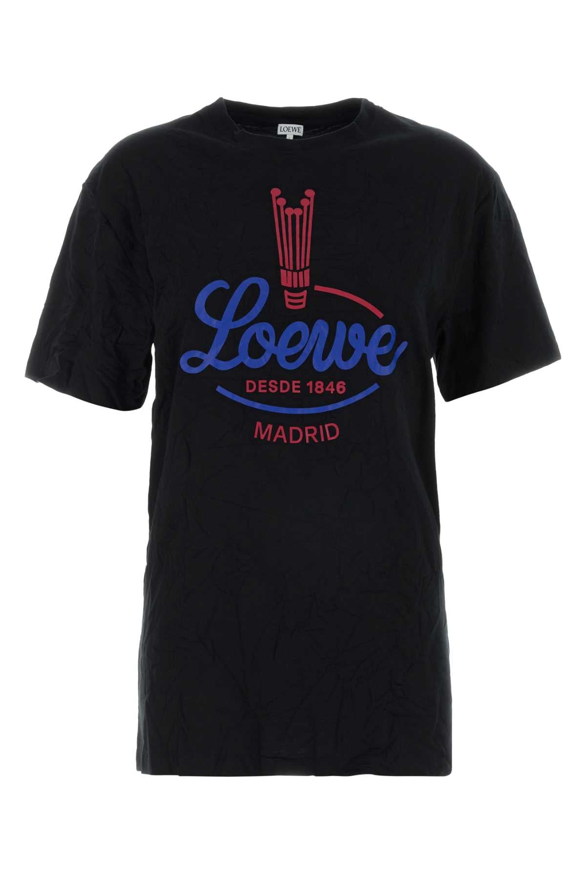 Loewe Logo-Printed Jersey T-Shirt — Black
