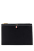 Thom Browne Leather Document Case Wallet — Navy