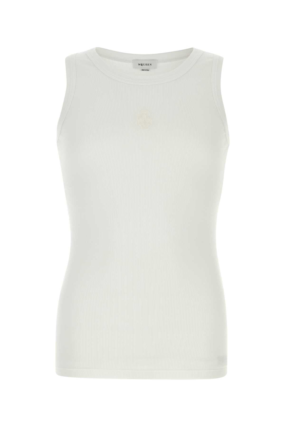 Alexander McQueen Stretch Cotton Tank Top — White