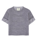 Fendi Kids Logo-Embroidered Sweater — Gray