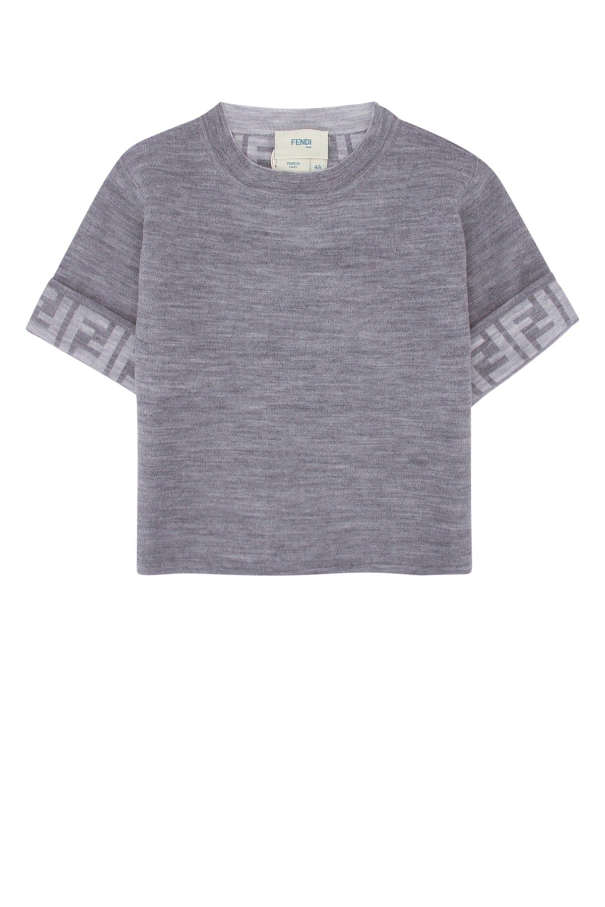 Fendi Kids Logo-Embroidered Sweater — Gray