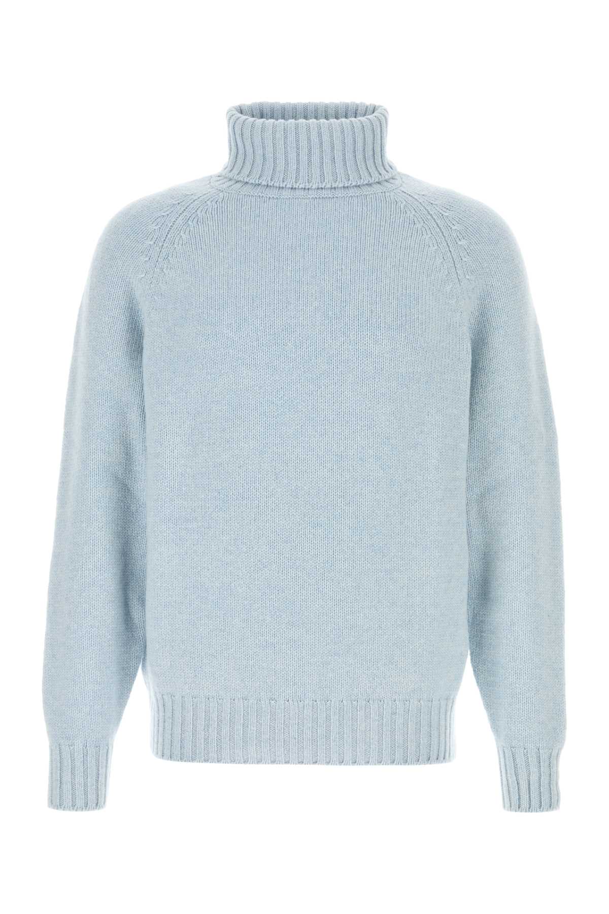 Umit Benan Cashmere Turtleneck Sweater — Blue