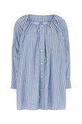 Alexander Wang Striped Cotton Poplin Shirt Dress — Blue