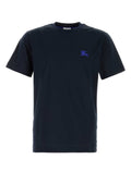 Burberry Logo-Embroidered Cotton T-Shirt — Navy