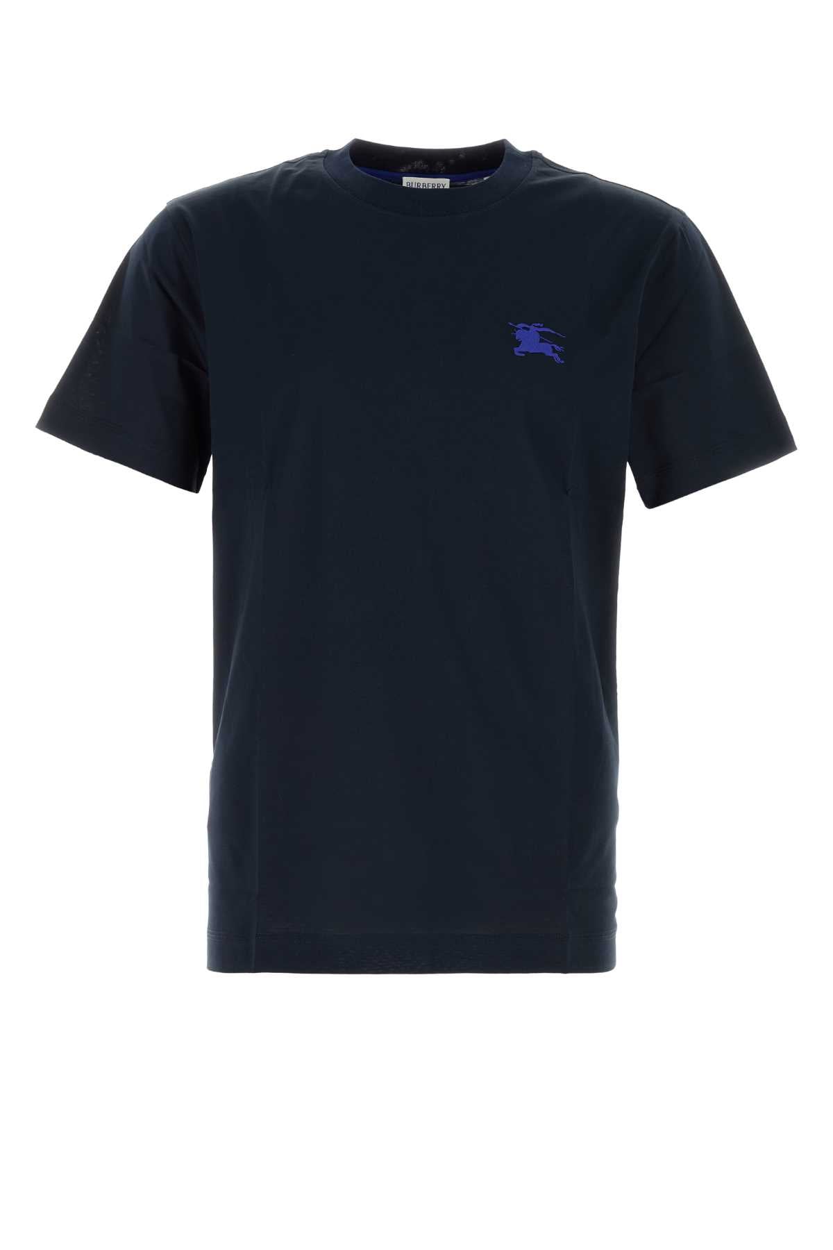 Burberry Logo-Embroidered Cotton T-Shirt — Navy