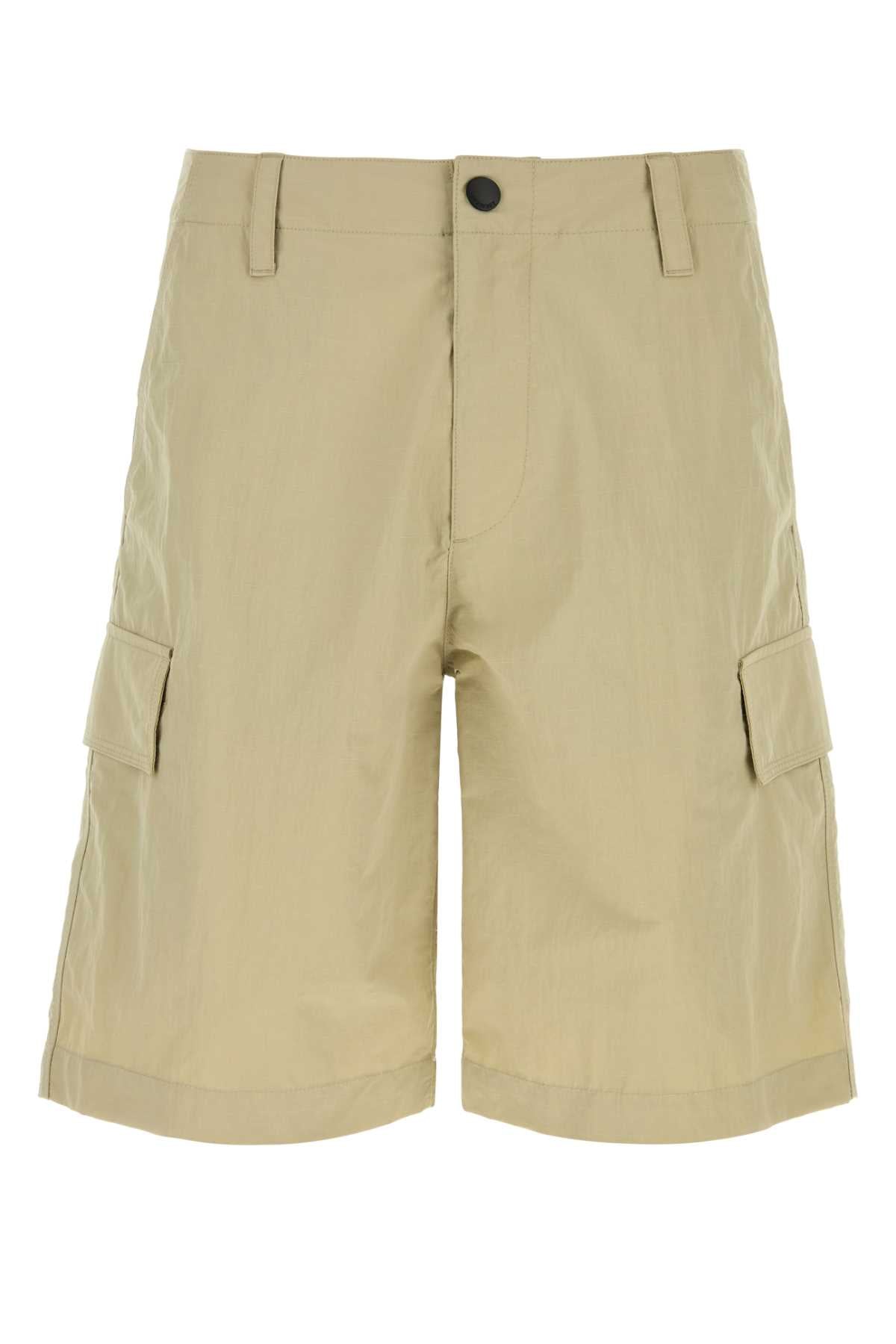 Burberry Nylon Cargo Bermuda Shorts — Beige