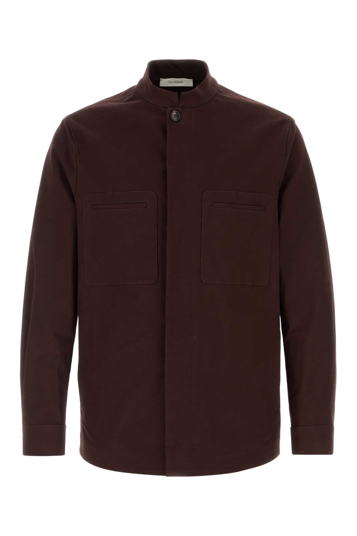 Umit Benan Stretch Cotton Jacket — Brown