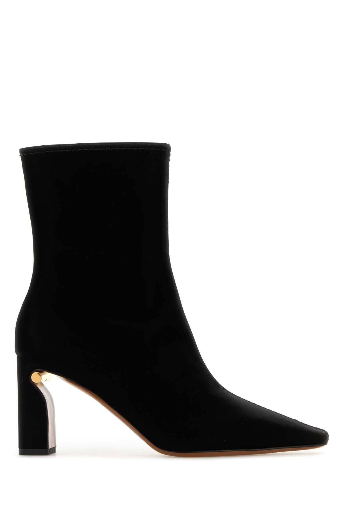 Alexander McQueen Leather Block-Heel Ankle Boot — Black