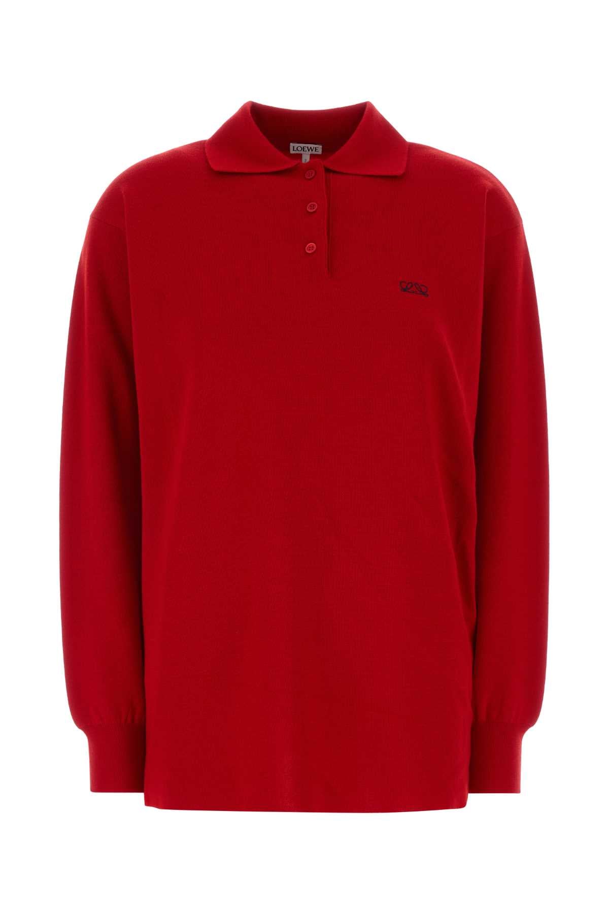 Loewe Sweater Polo Shirt — Red