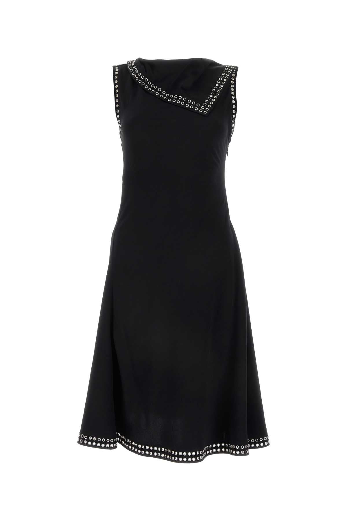 Burberry Studded Satin Dress — Black