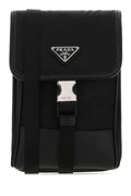 Prada Re-Nylon Shoulder Strap Phone Wallet — Black
