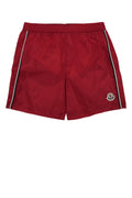 Moncler Jr Nylon Swim Shorts — Red