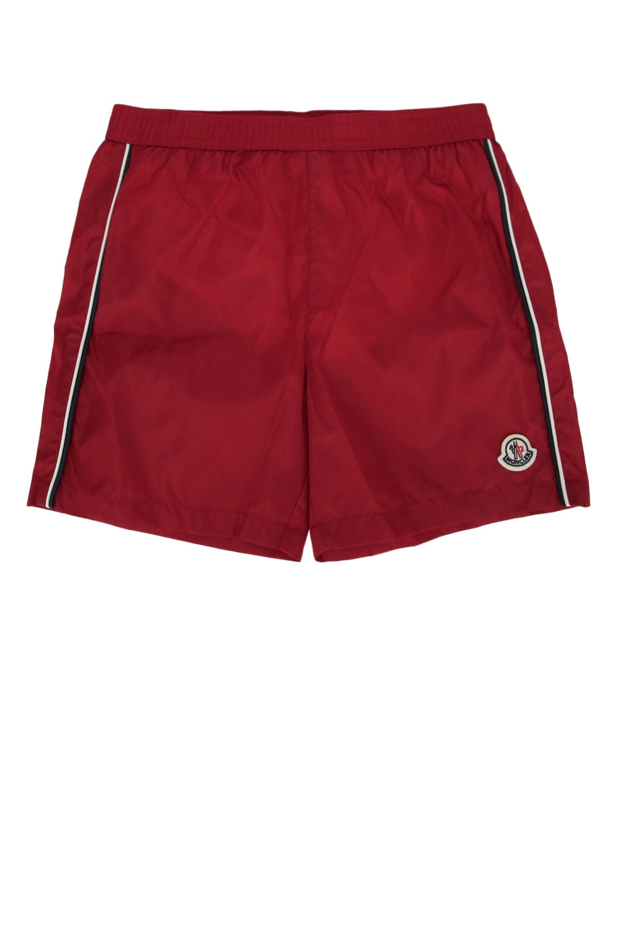 Moncler Jr Nylon Swim Shorts — Red