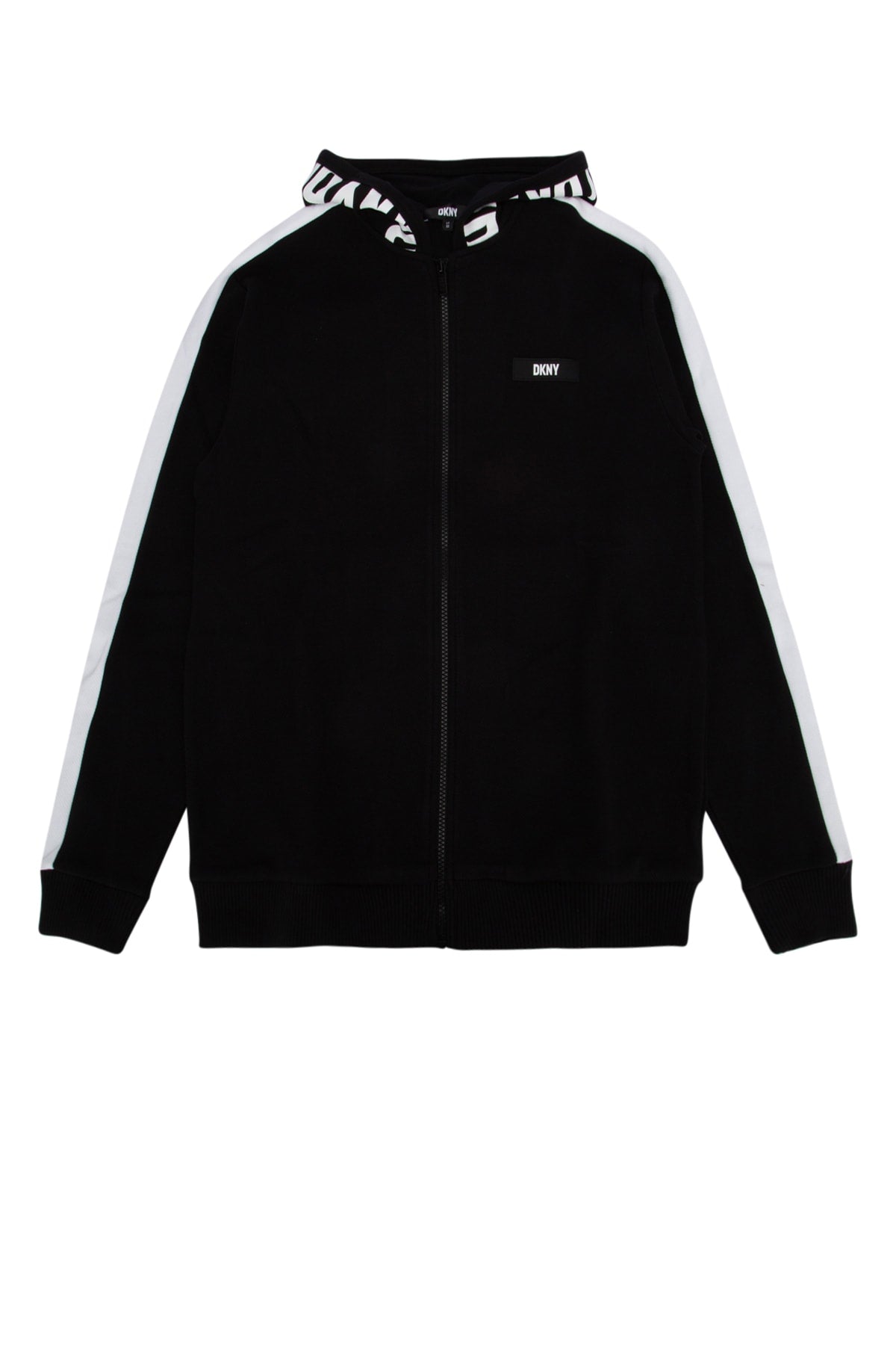 Dkny Junior Color-block Knit Cardigan — Black