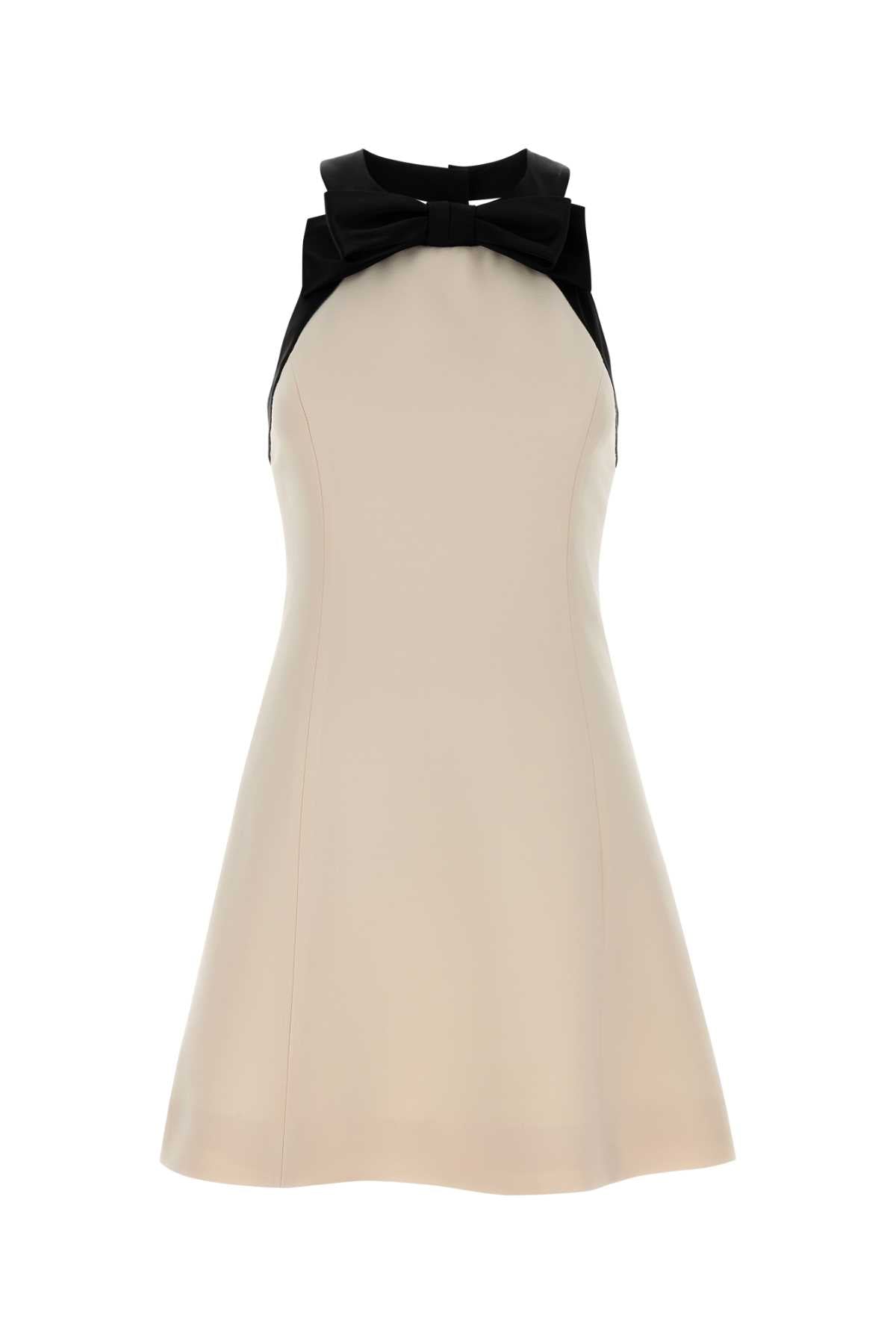Valentino Garavani Bow-Detailed A-Line Dress — Cream