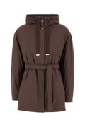 Herno Quilted Stretch Nylon Down Jacket — Brown
