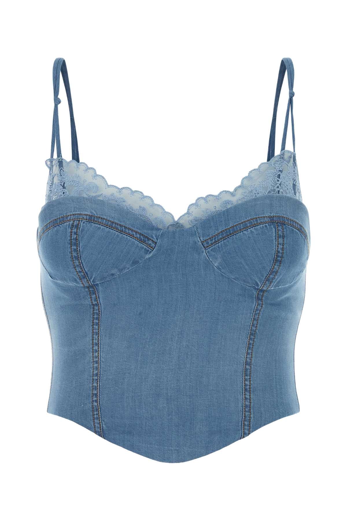 Ermanno Scervino Denim Tank Top — Blue