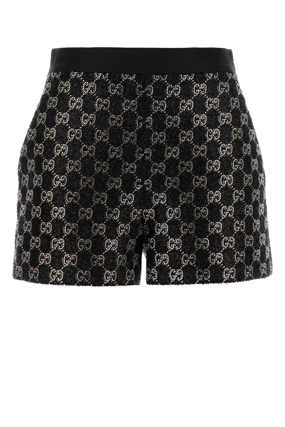 Gucci GG Monogram Tweed Bermudas — Black