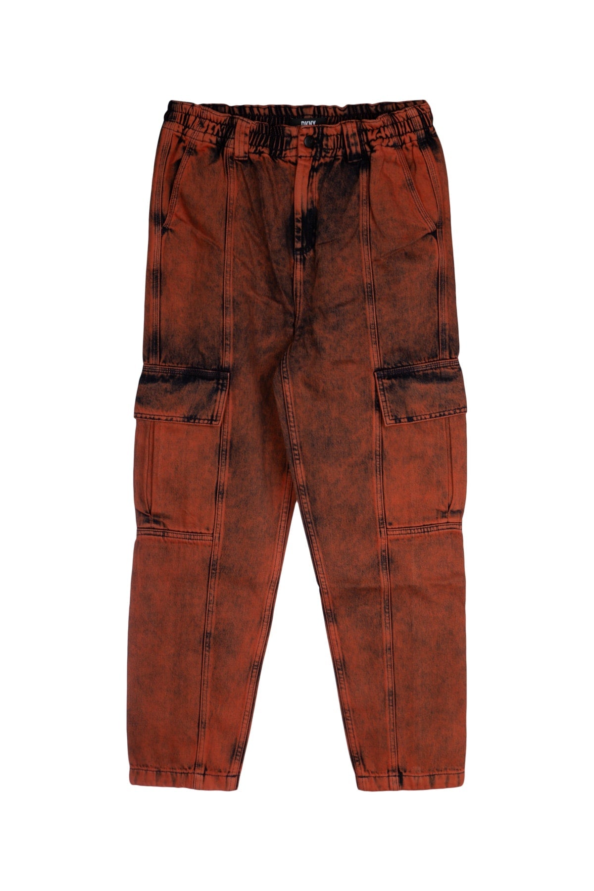 Dkny Junior Multi-Pocket Denim Cargo Pants — Red